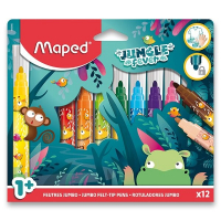 - Flomāsteri 12 krāsu Maped Jumbo Jungle Fever