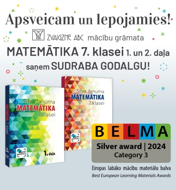 Zvaigzne ABC mācību grāmata “Matemātika 7. klasei” iegūst BELMA 2024 sudraba godalgu!