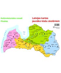 Latvijas kartes jaunāko klašu skolēniem (A3 plakāts salokāms)