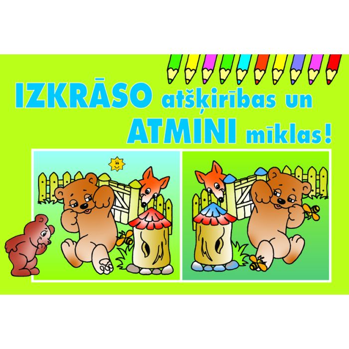 Izkrāso atšķirības un atmini mīklas!