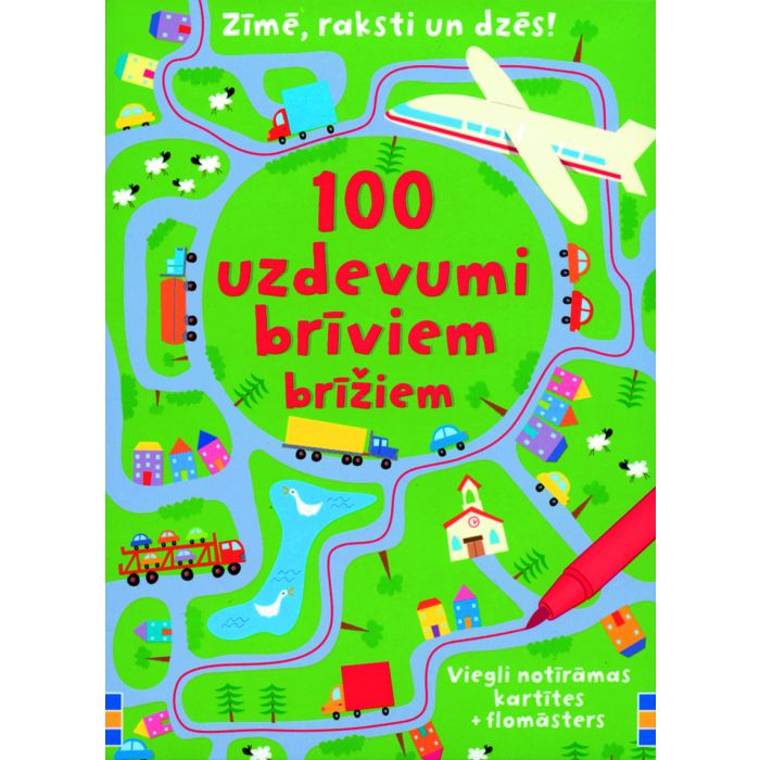 100 uzdevumi brīviem brīžiem (kastītē ir viegli notīrāmas kartītes + flomāsters)