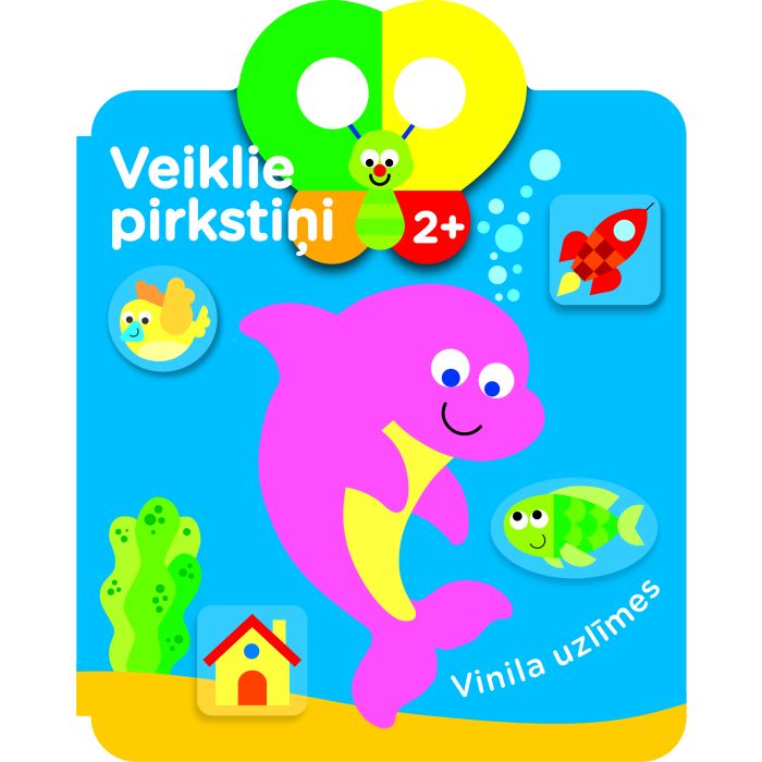 Veiklie pirkstiņi. Vinila uzlīmes. 2+ (delfīns)