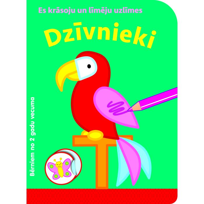 Dzīvnieki. Es krāsoju un līmēju uzlīmes