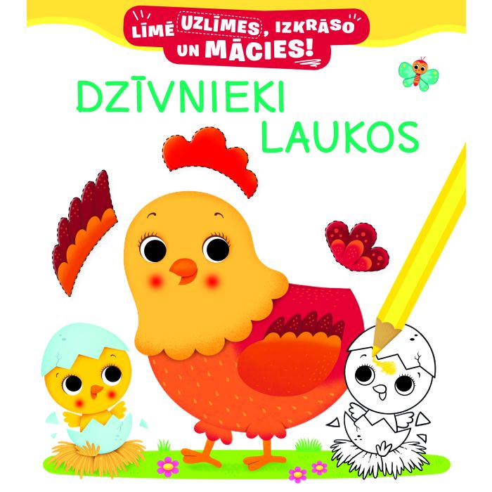 Dzīvnieki laukos. Līmē uzlīmes, izkrāso un mācies!