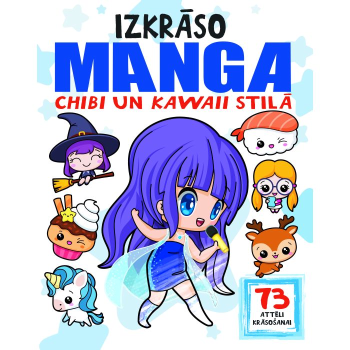 Izkrāso. Manga Chibi un Kawaii stilā (73 attēli krāsošanai)