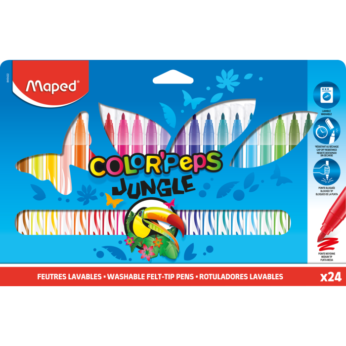 Flomāsteri 24 krāsas MAPED Color' Peps Jungle