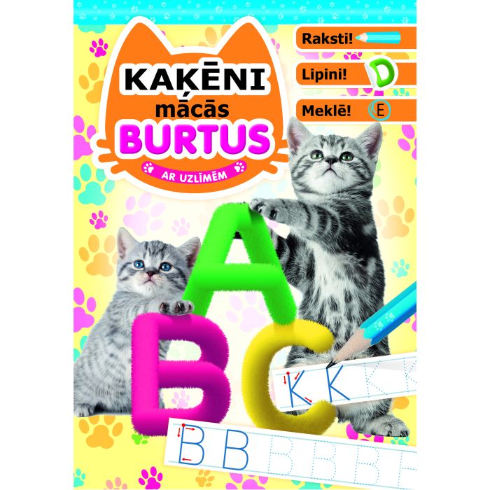 Kaķēni mācās burtus. Ar uzlīmēm