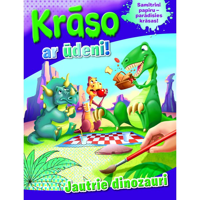 Krāso ar ūdeni! Jautrie dinozauri