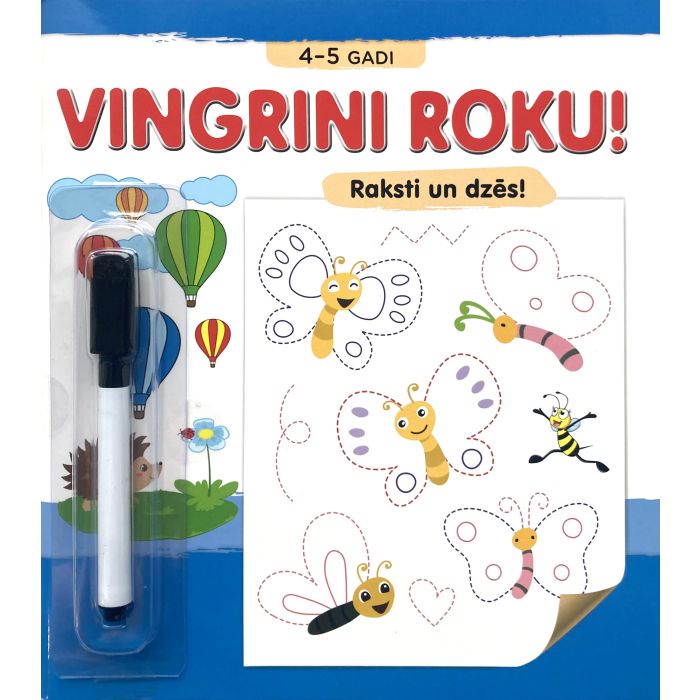 Vingrini roku! Raksti un dzēs! (4-5 gadi) + flomāsters